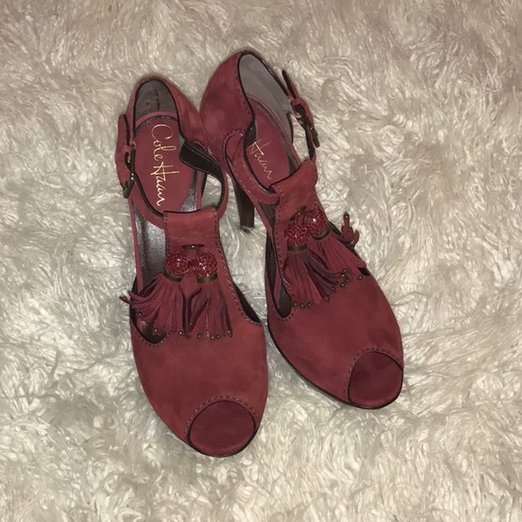 Cole Haan Shoes - Cole Haan tassel heels platform size 8